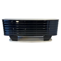 Italian Art Deco Parchment and Black Lacquered Sideboard by Vittorio Dassi, '40