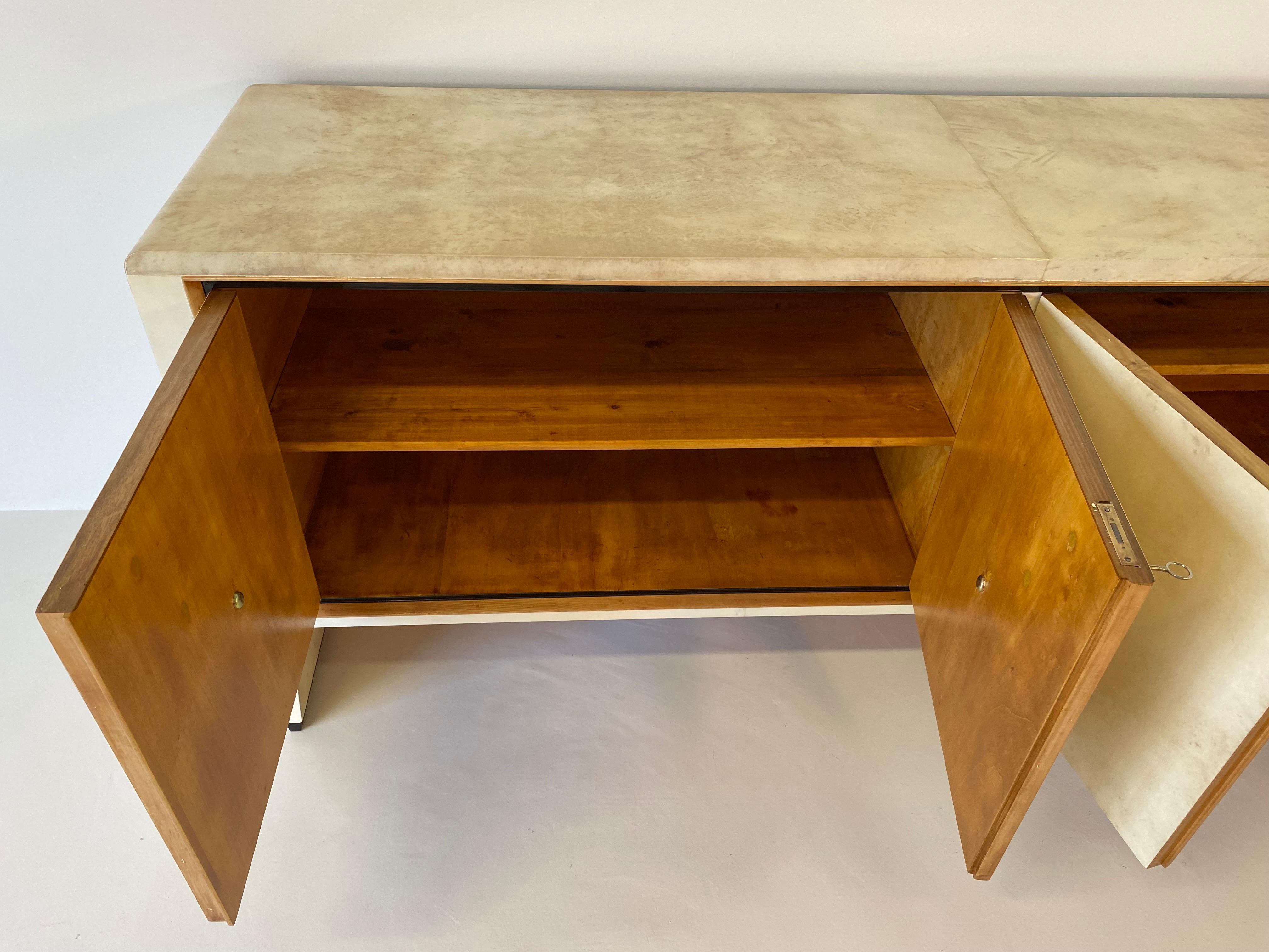 Italian Art Deco Parchment and Maple Sideboard, 1940s 5