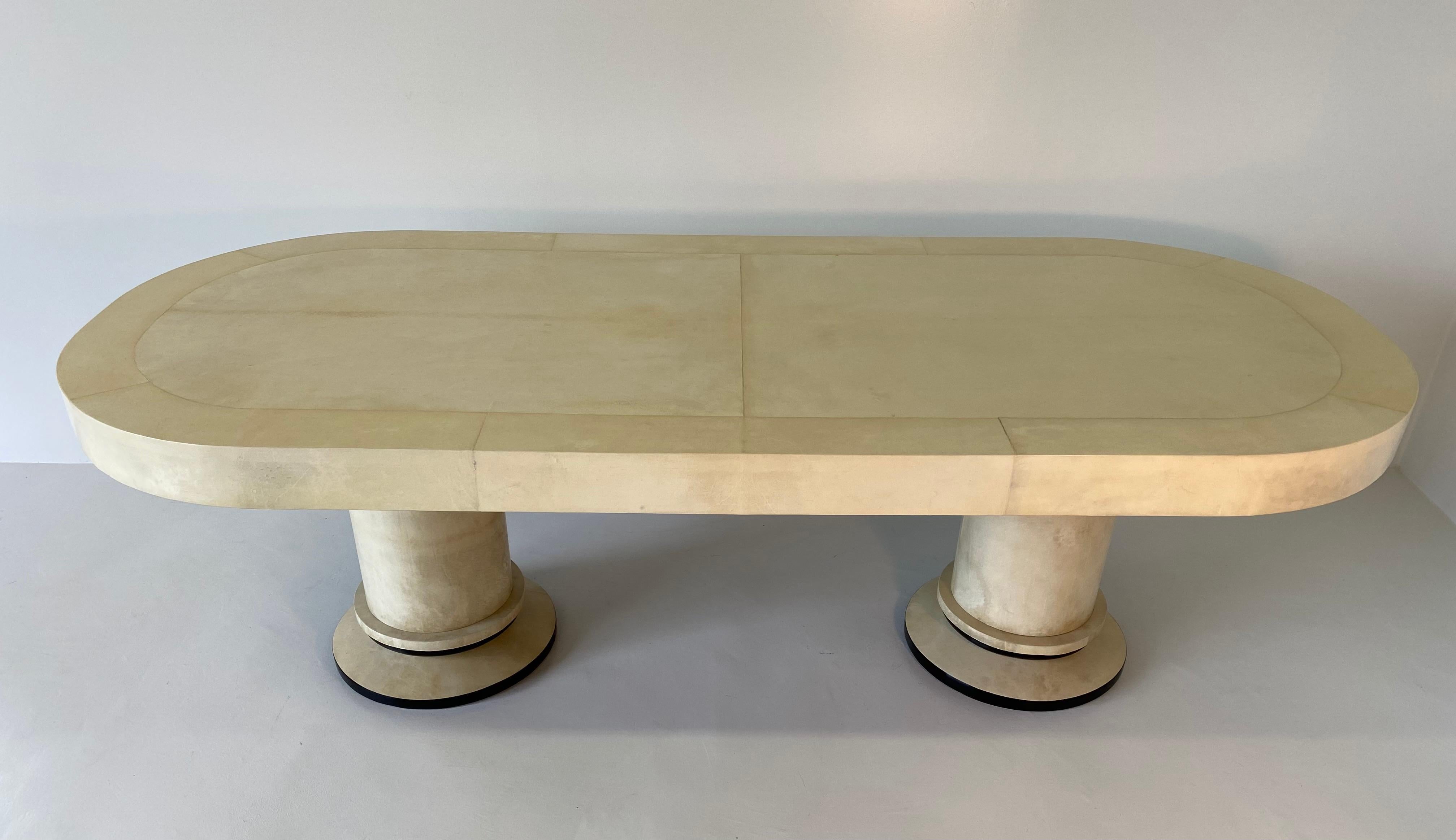 Mid-20th Century Italian Art Deco Parchment Dining Table, 1930s