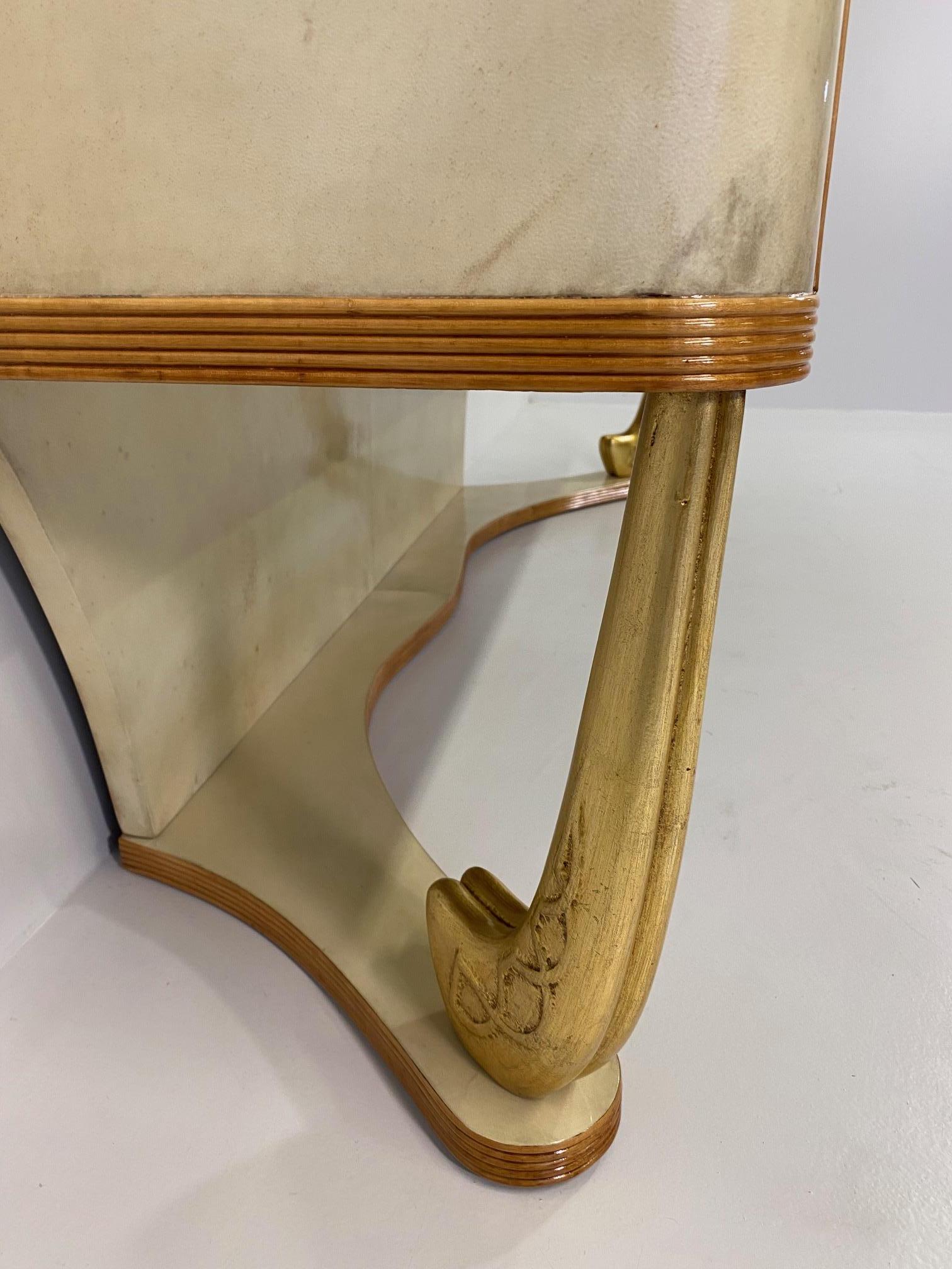 Italian Art Deco Parchment, Maple, Gold and Brass Sideboard, Attr. to Colli, 30s For Sale 4