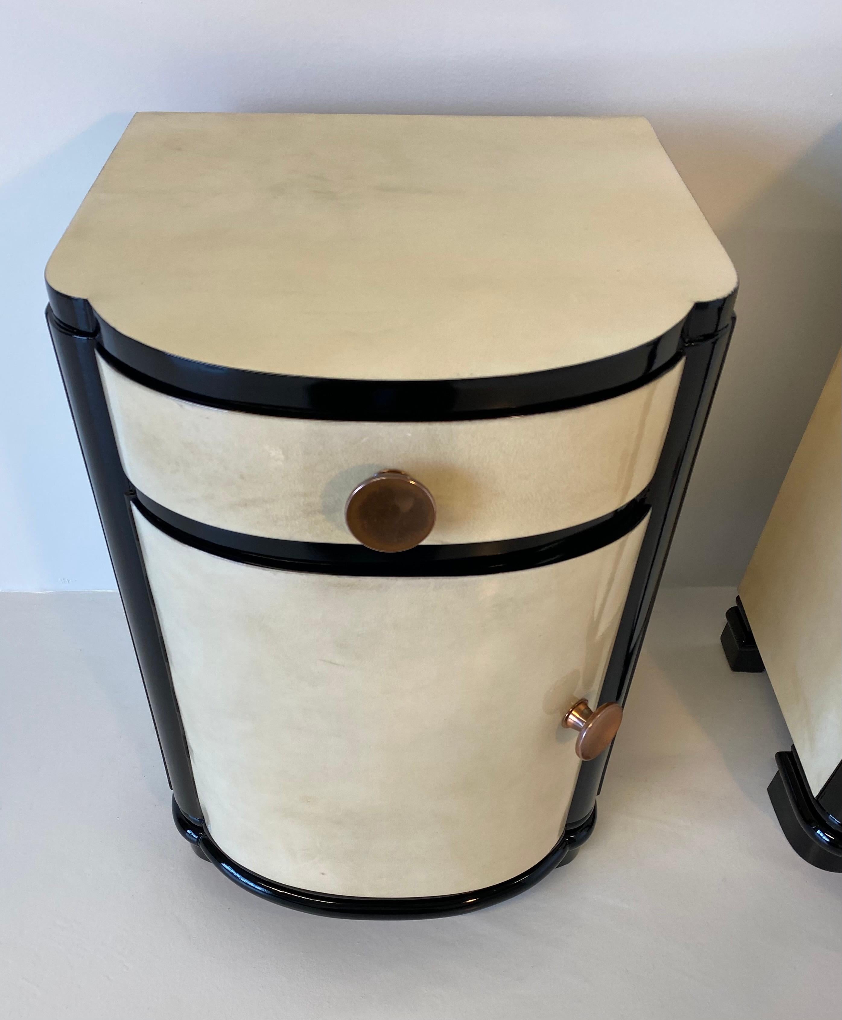 Italian Art Deco Parchment Nightstands, 1930s 2