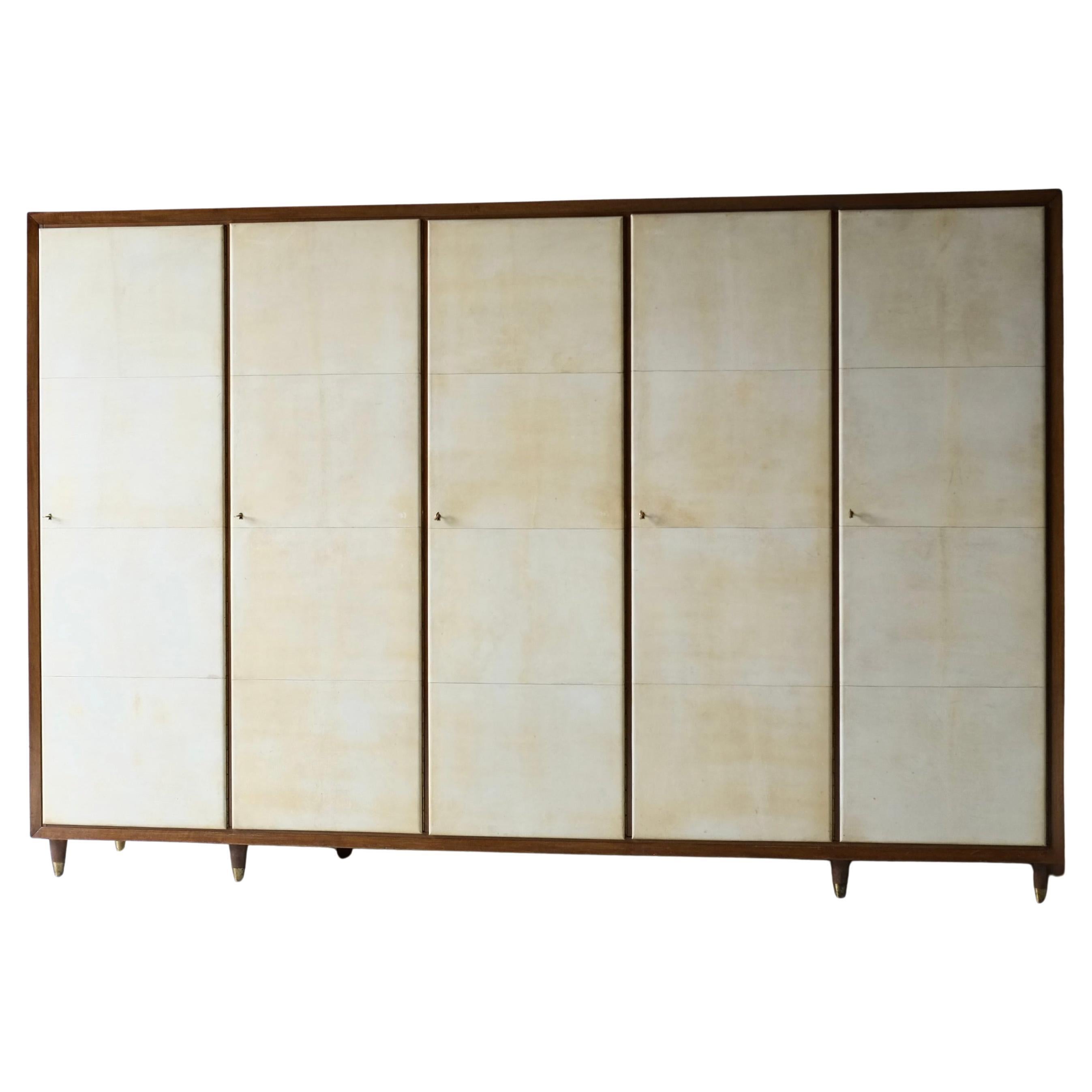 Italian Art Deco Parchment Wardrobe