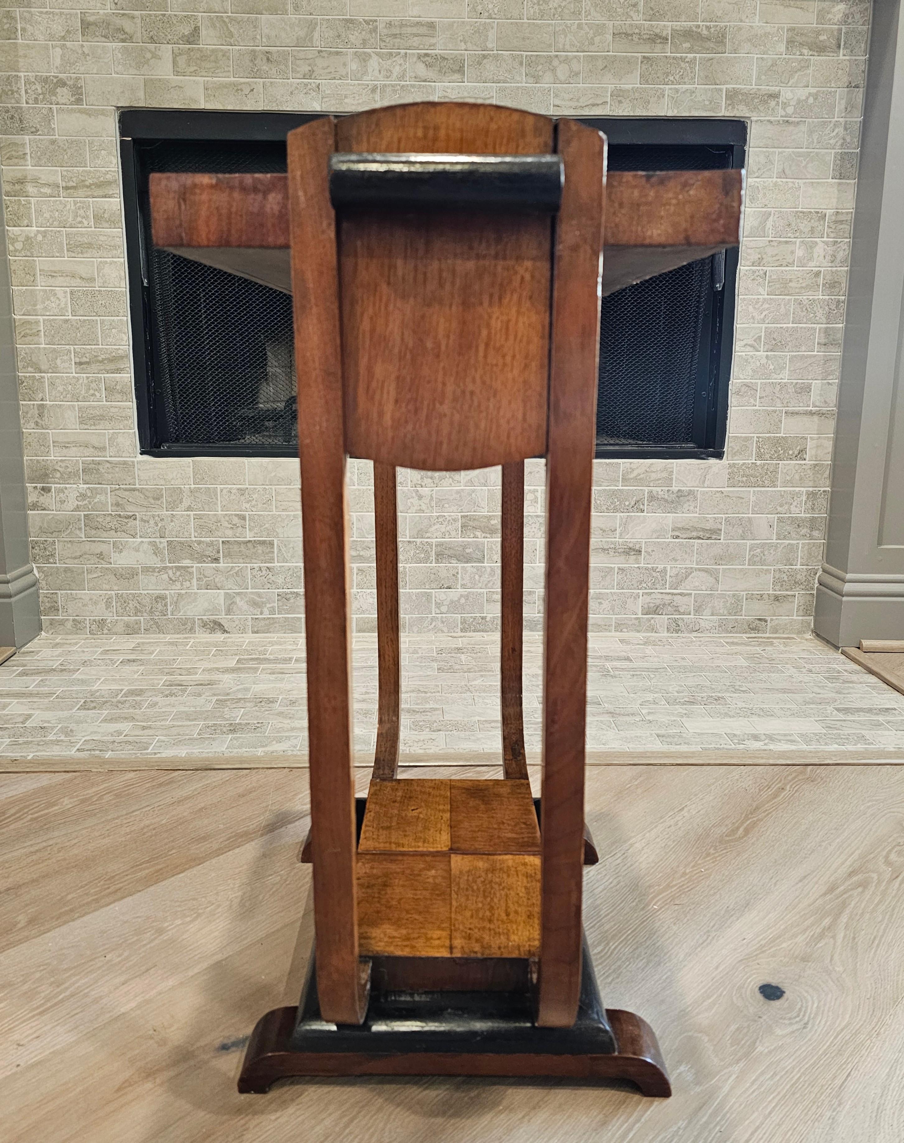 Italian Art Deco Period Mahogany Marquetry Tiered Side Table 1