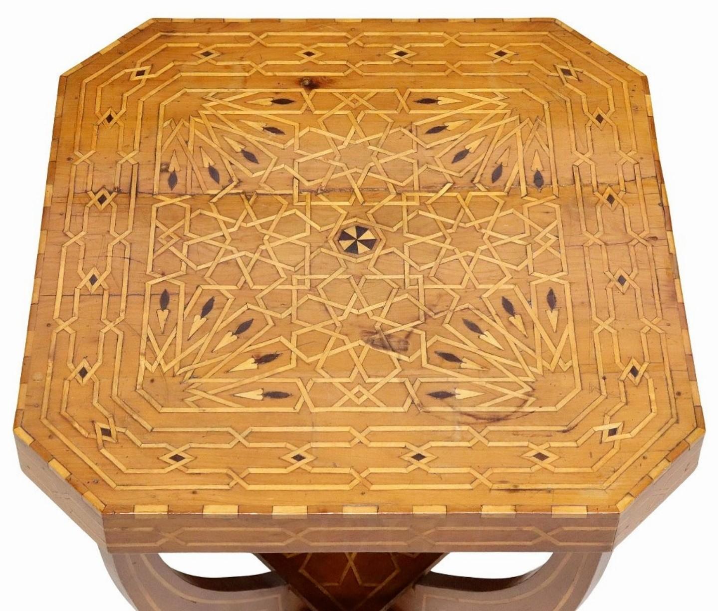 Hand-Crafted Italian Art Deco Period Parquetry Table circa 1930s  For Sale
