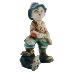 Statua di dicembre in gesso decorata in policromia Art Decor, 1931