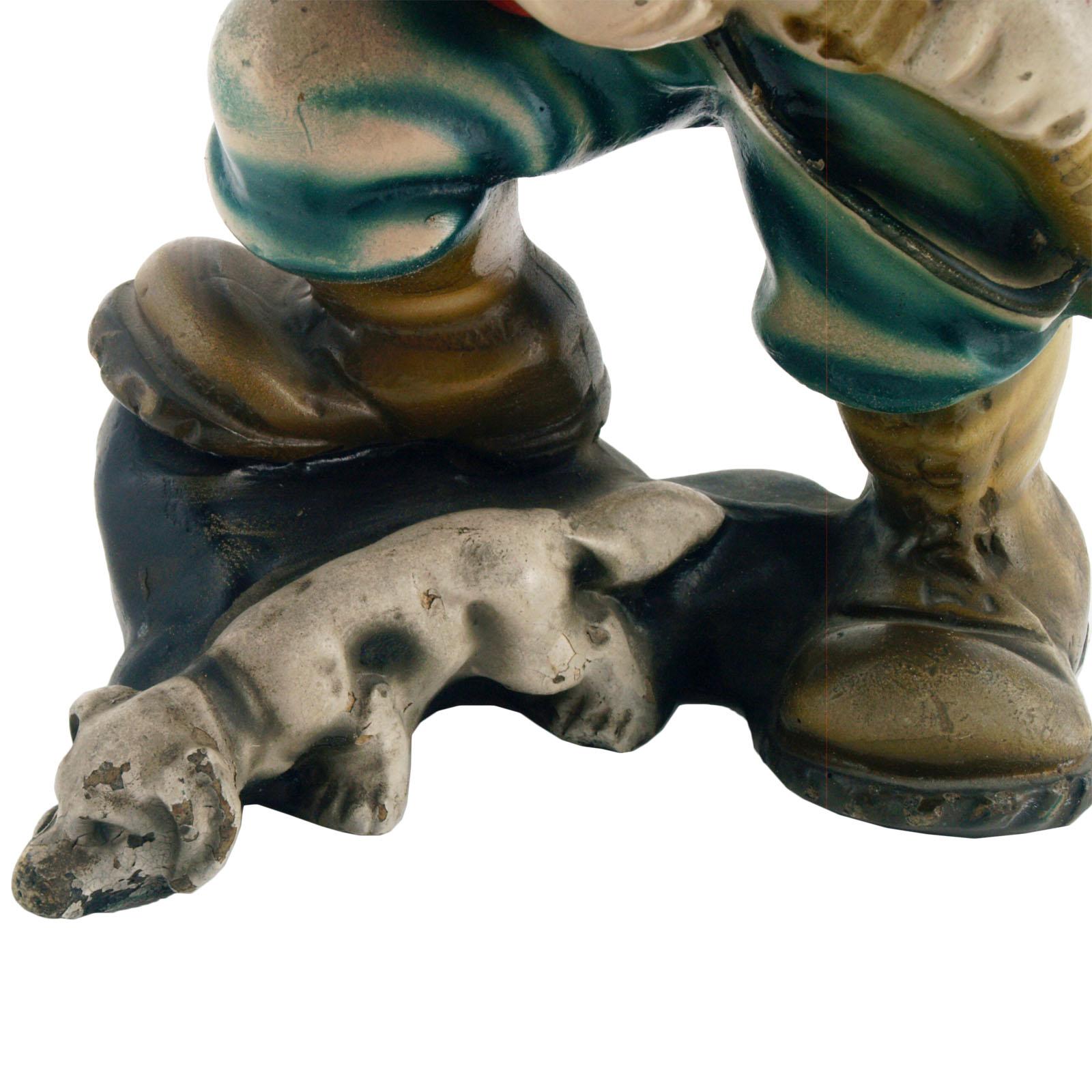 Statua di dicembre in gesso decorata in policromia Art Decor, 1931 In condizioni buone in vendita a Vigonza, Padua