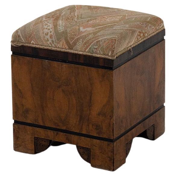 Italian Art Deco pouf with original fabric