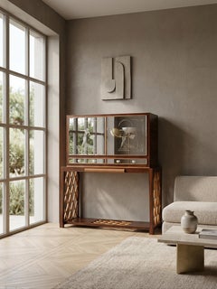 Credenza o mobile bar razionalista italiano Art Deco Mirror, anni '30
