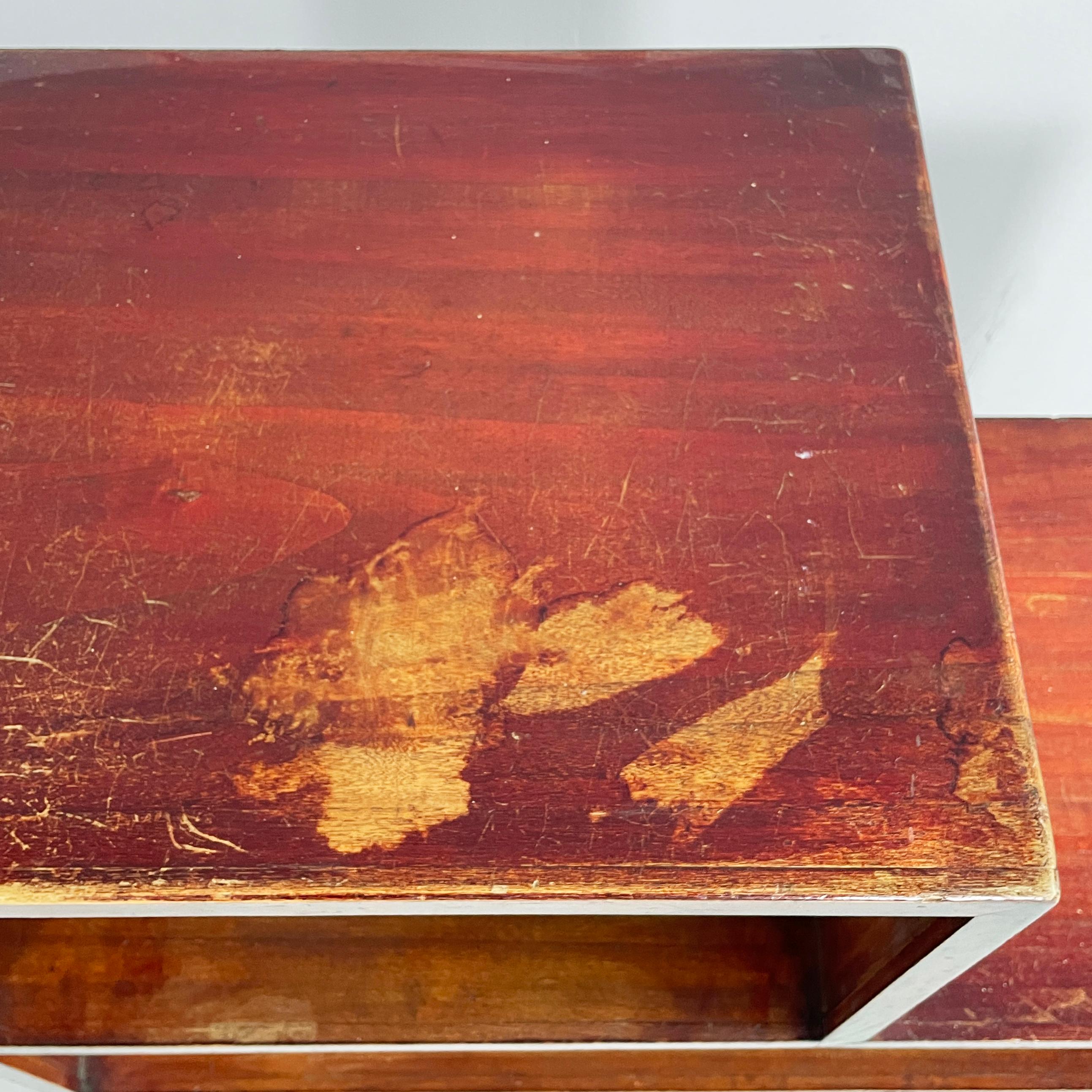 Italian Art Deco rectangular bookcase in red wood, 1940s For Sale 3