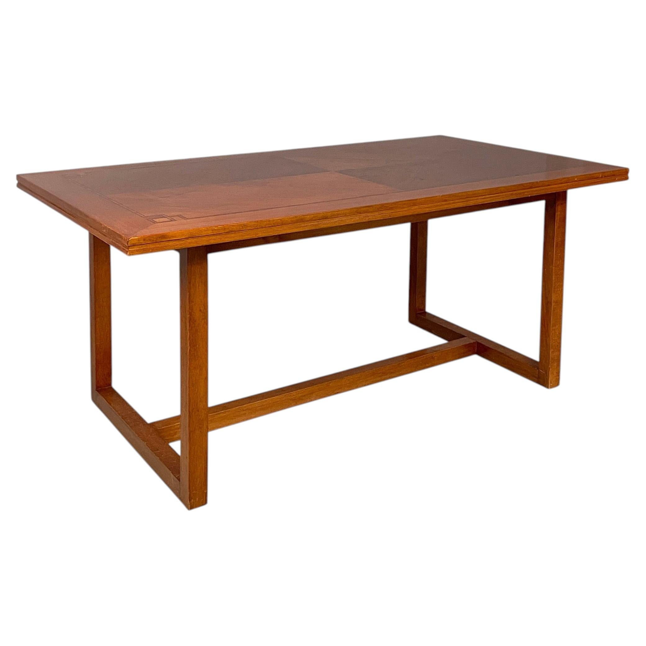 Italian Art Deco rectangular dining table in wood, 1930s For Sale