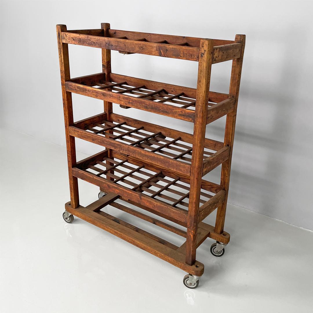 Wood Italian art deco rectangular wooden cart, 1920s For Sale