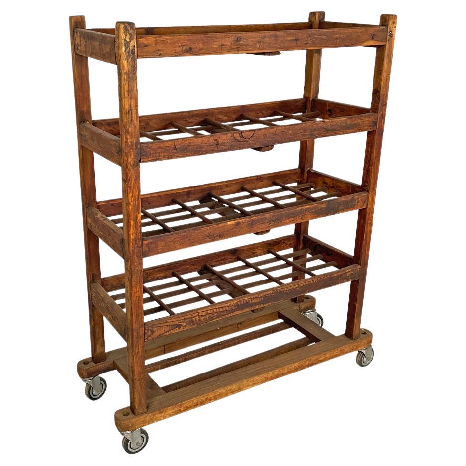 Italian art deco rectangular wooden cart, 1920s