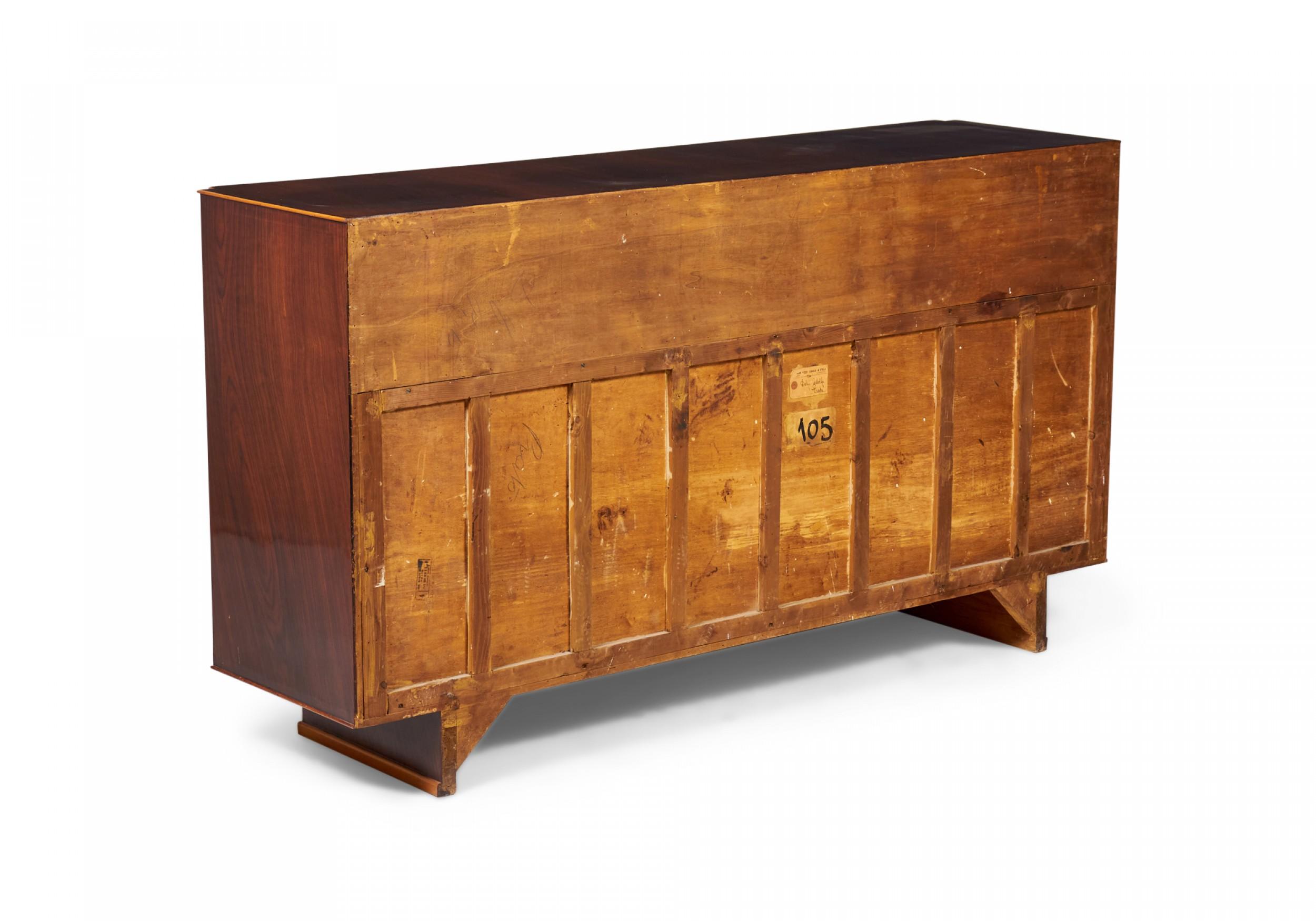 Italian Art Deco Rosewood and Parchment Veneer Credenza 'Manner of Borsani' For Sale 5