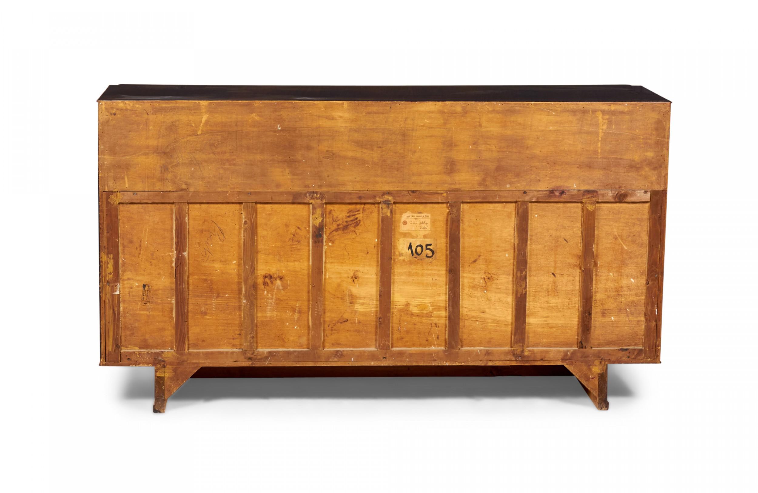Italian Art Deco Rosewood and Parchment Veneer Credenza 'Manner of Borsani' For Sale 3