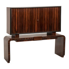 Italian Art Deco Rosewood Two Doors Dry Bar