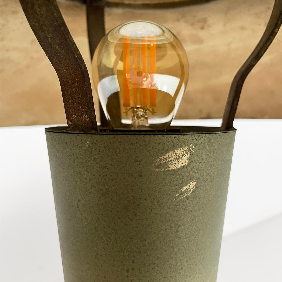 Italienische runde Tischlampe aus Messing und Glas, 1930er Jahre, Art Deco im Angebot 9