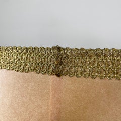 Italian Art Deco round velvet and brass floor lamp, 1940s