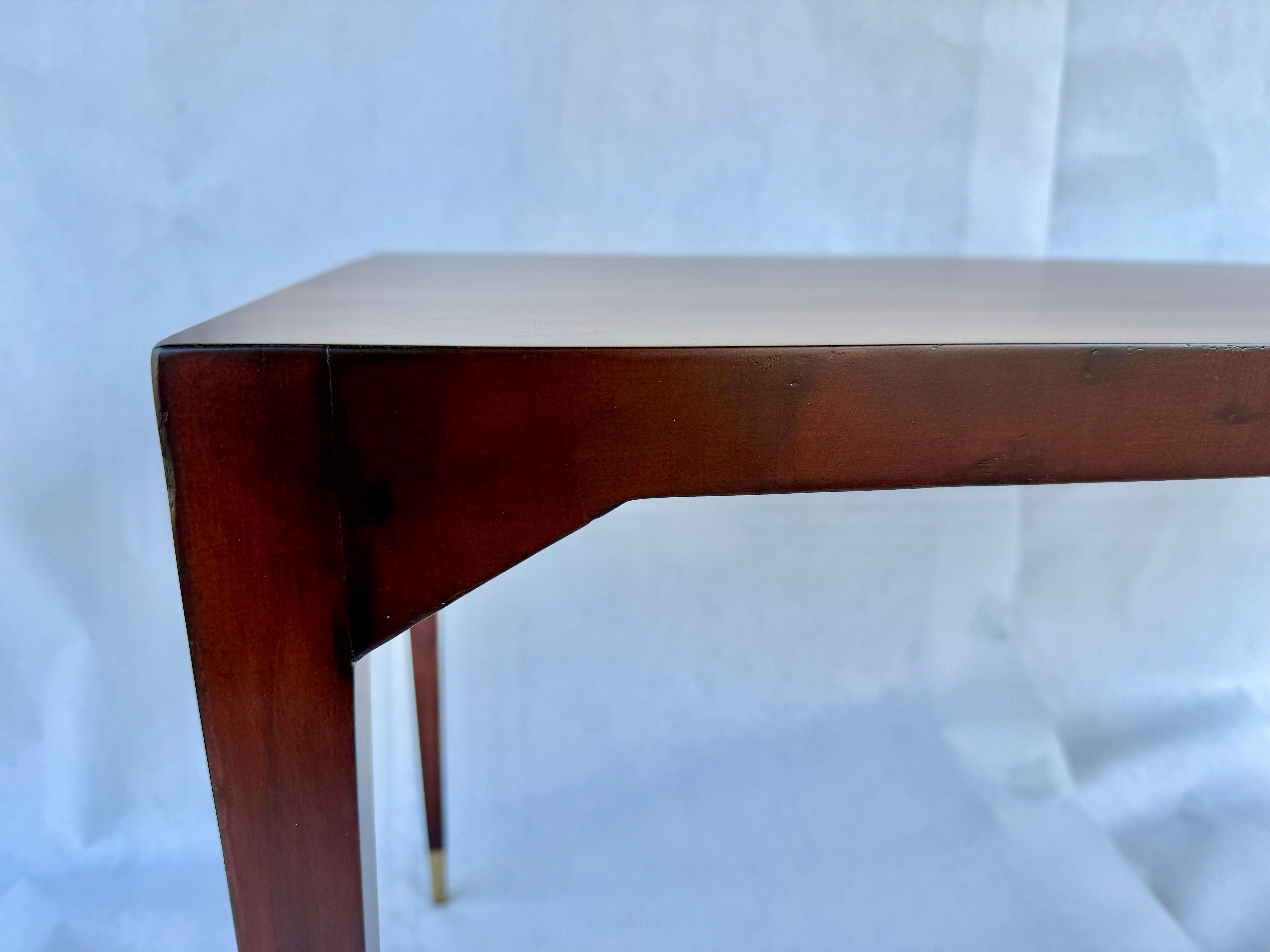 Art déco Table à cocktail italienne Art Déco en bois satiné et laiton en vente