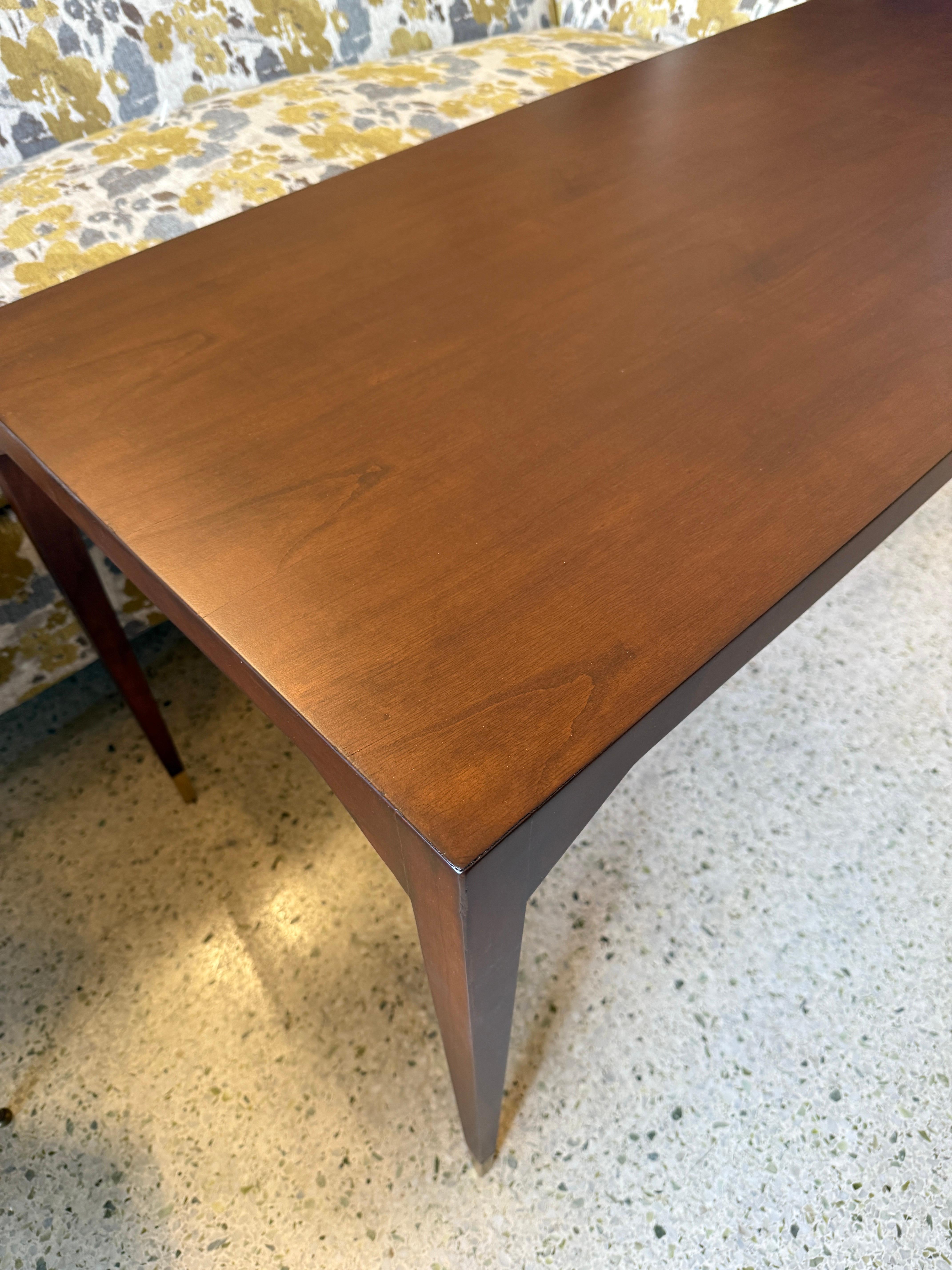 Table à cocktail italienne Art Déco en bois satiné et laiton en vente 3