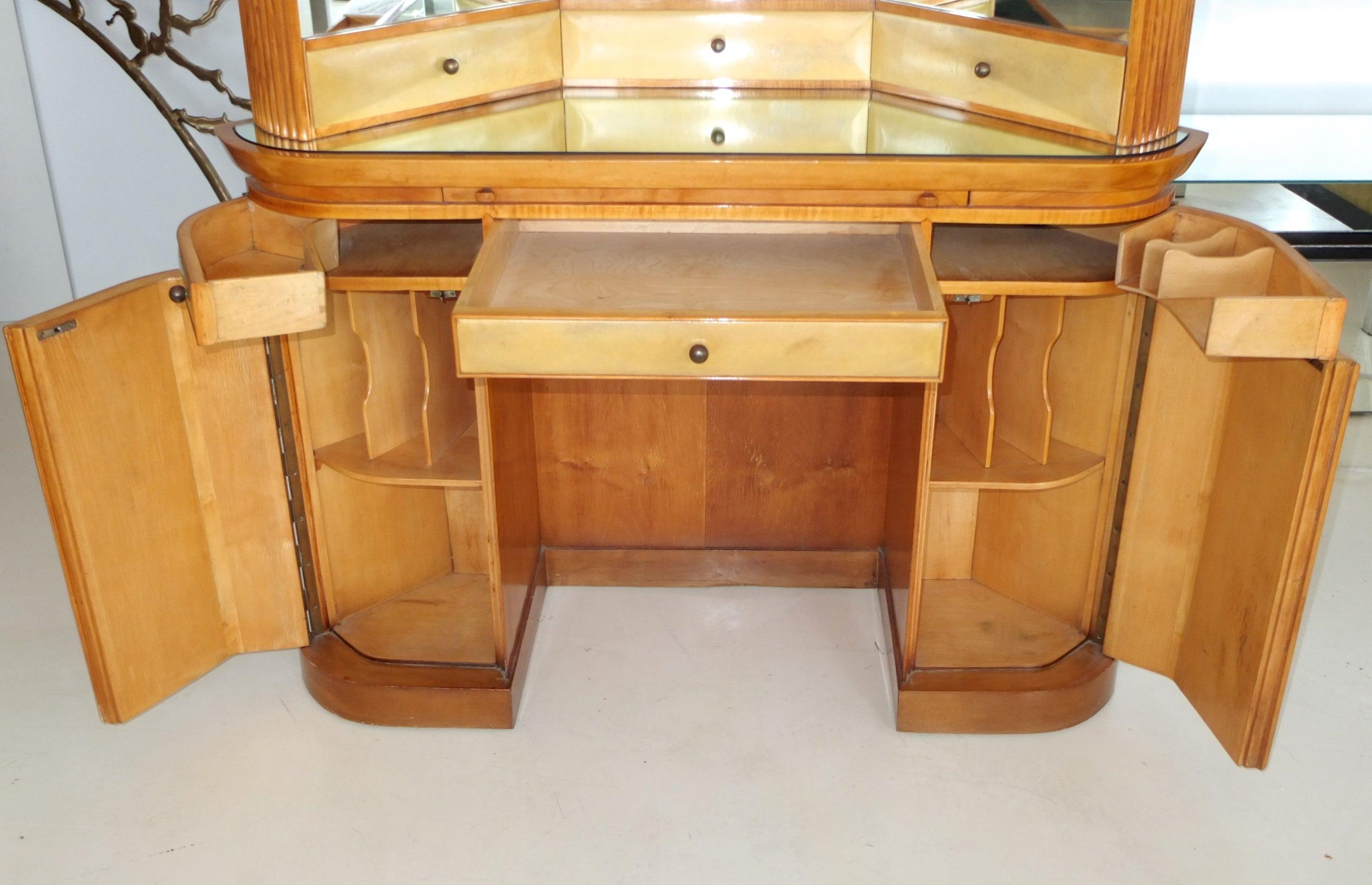 Italian Art Deco Secretary Vanity Dressing Table Attributed to Paolo Buffa For Sale 6