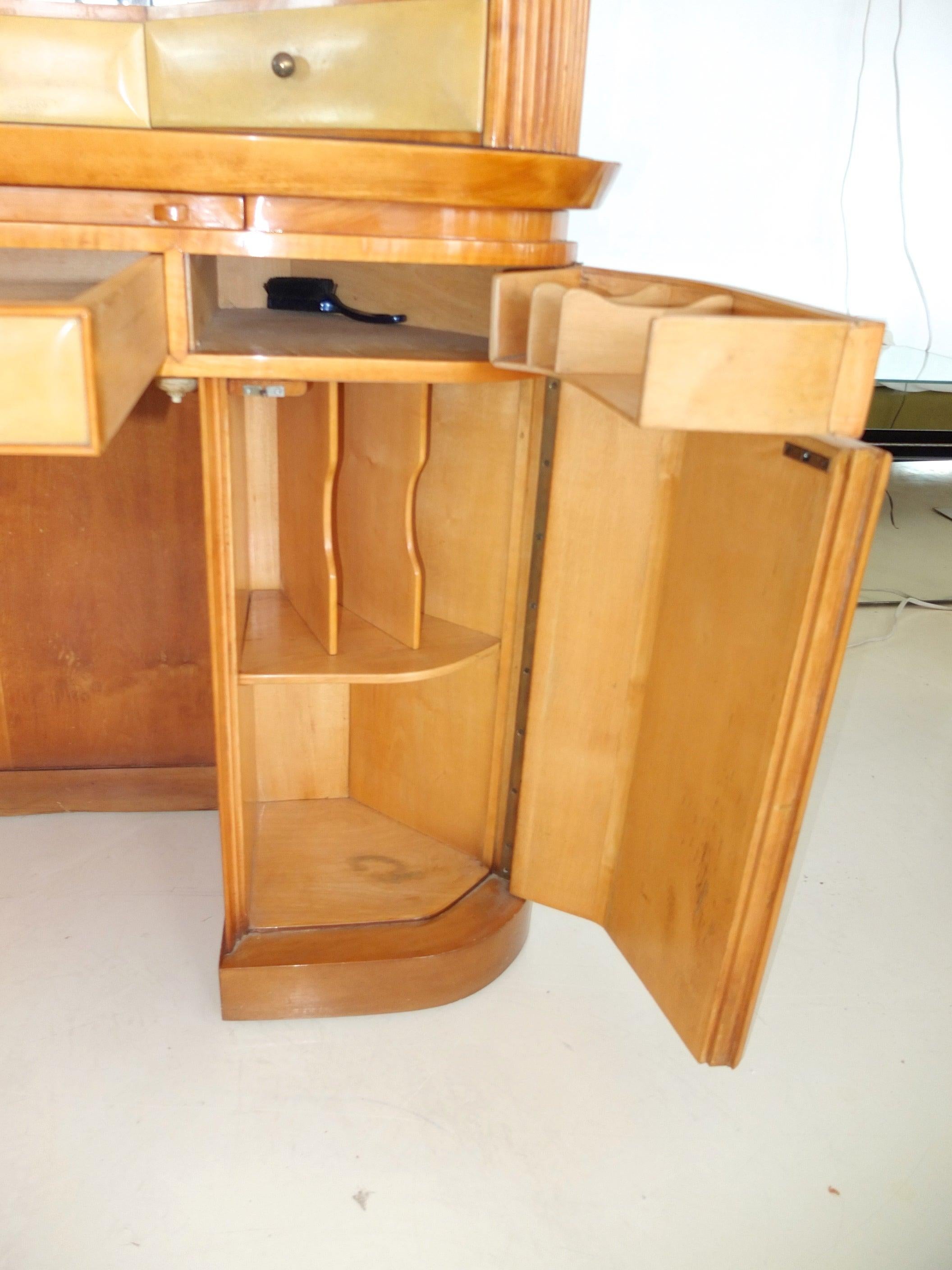 Italian Art Deco Secretary Vanity Dressing Table Attributed to Paolo Buffa For Sale 8