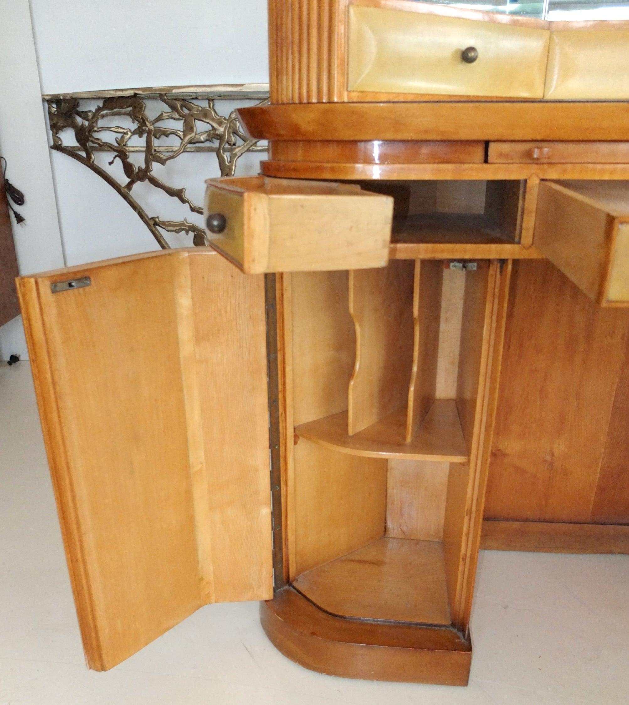Italian Art Deco Secretary Vanity Dressing Table Attributed to Paolo Buffa For Sale 9