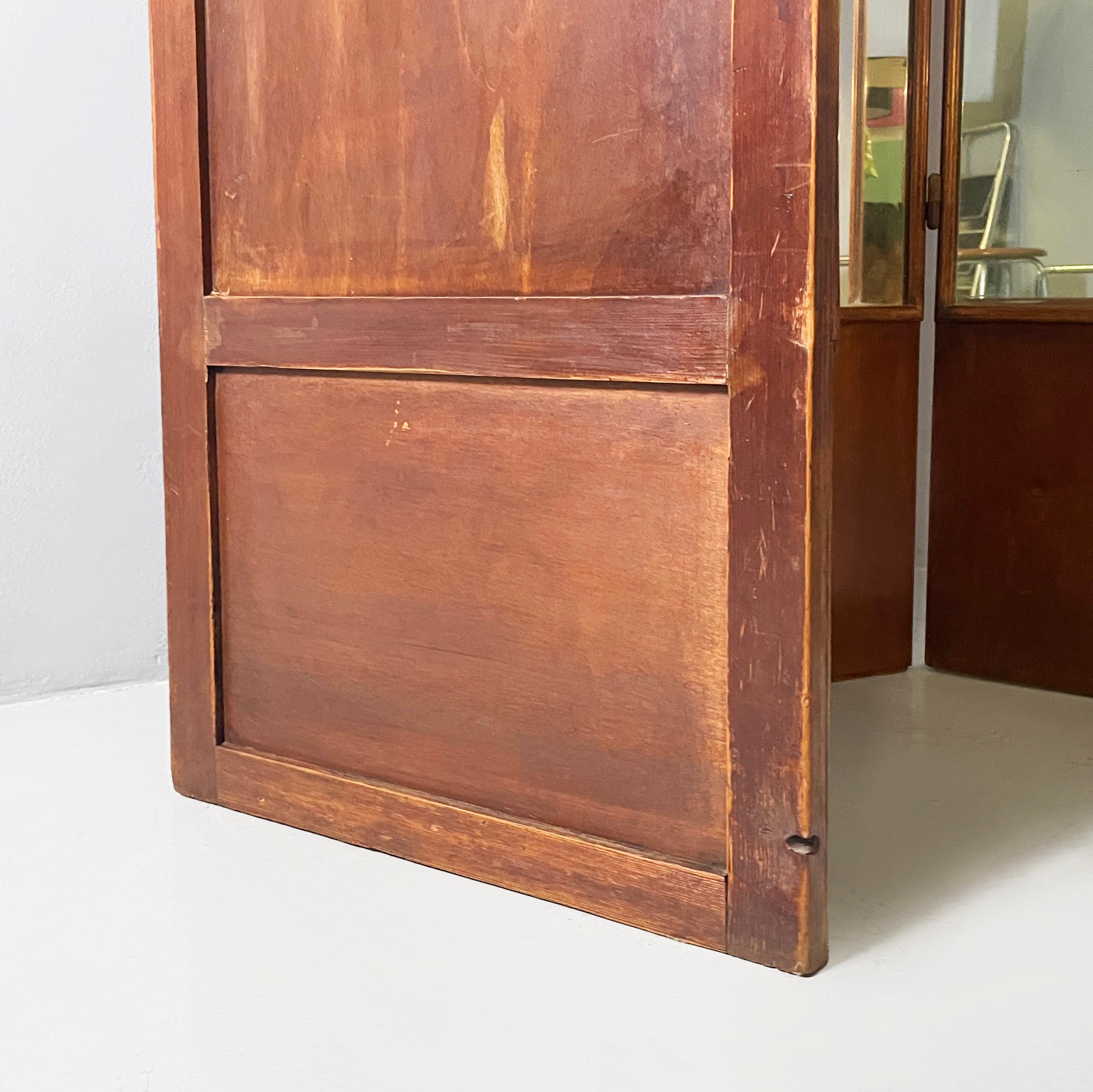 Italian art deco Self-supporting floor mirror in wood, 1940s For Sale 7