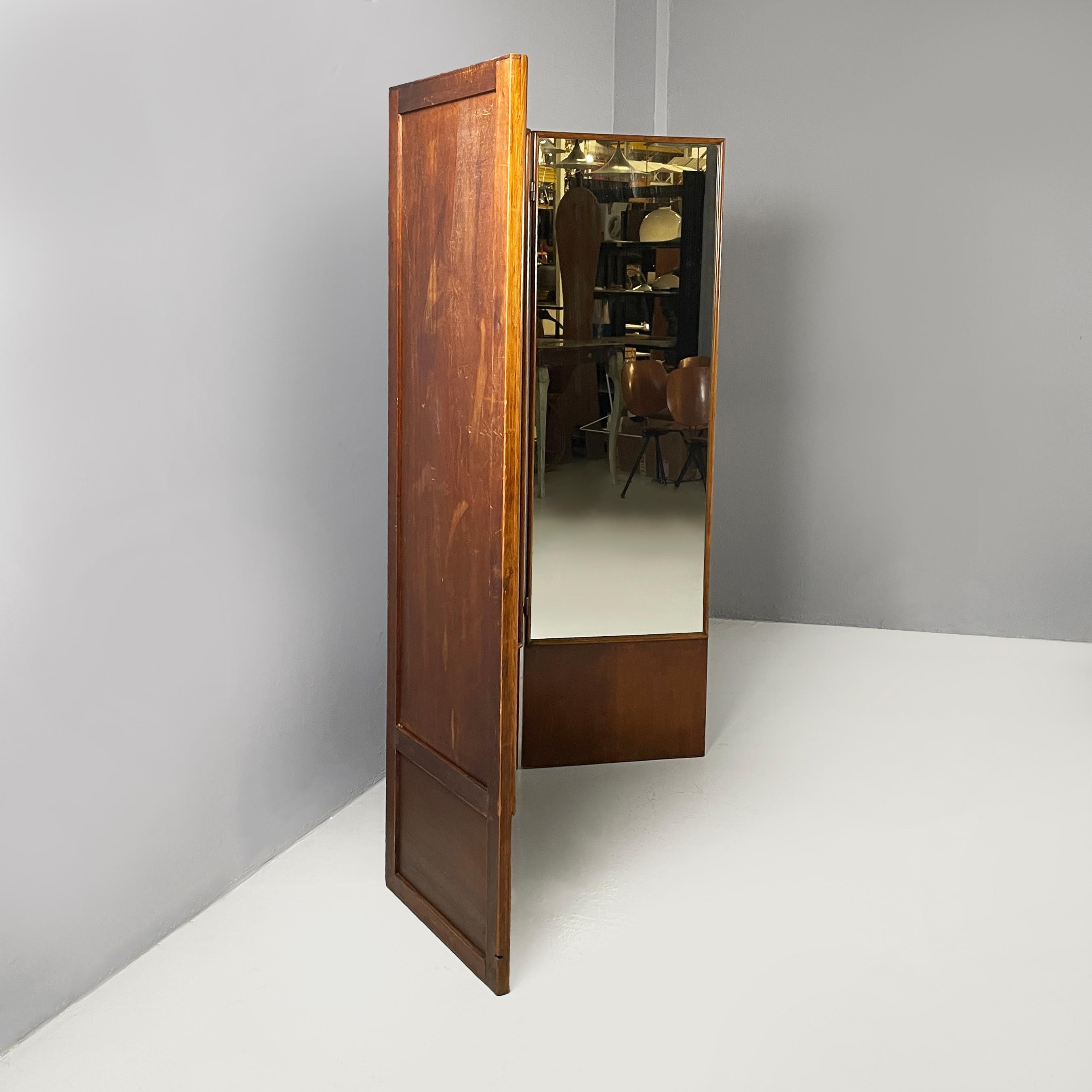 Art Deco Italian art deco Self-supporting floor mirror in wood, 1940s For Sale