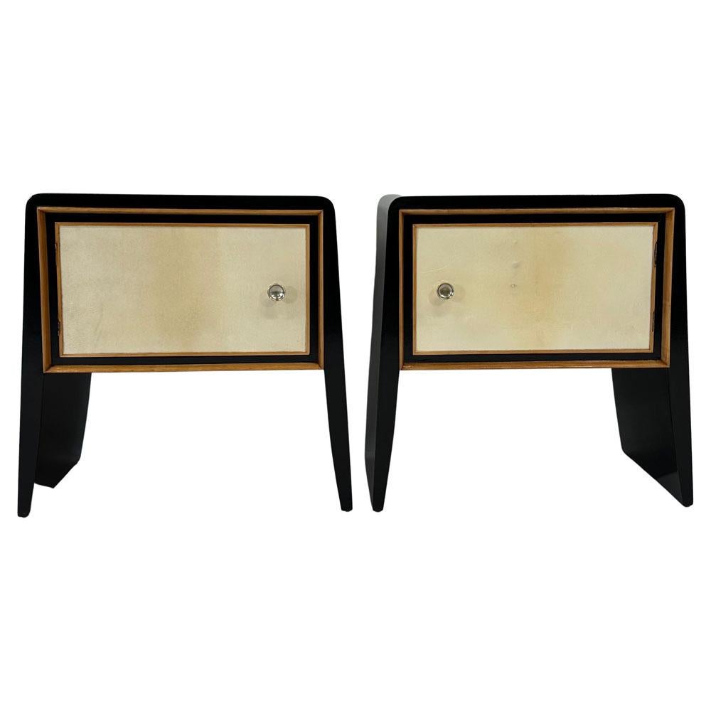 Brass Italian Art Deco Set Of Dresser and Nightstand By Paolo Buffa, 1940s
