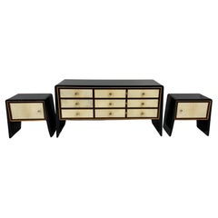 Italian Art Deco Set Of Dresser and Nightstand By Paolo Buffa, 1940s