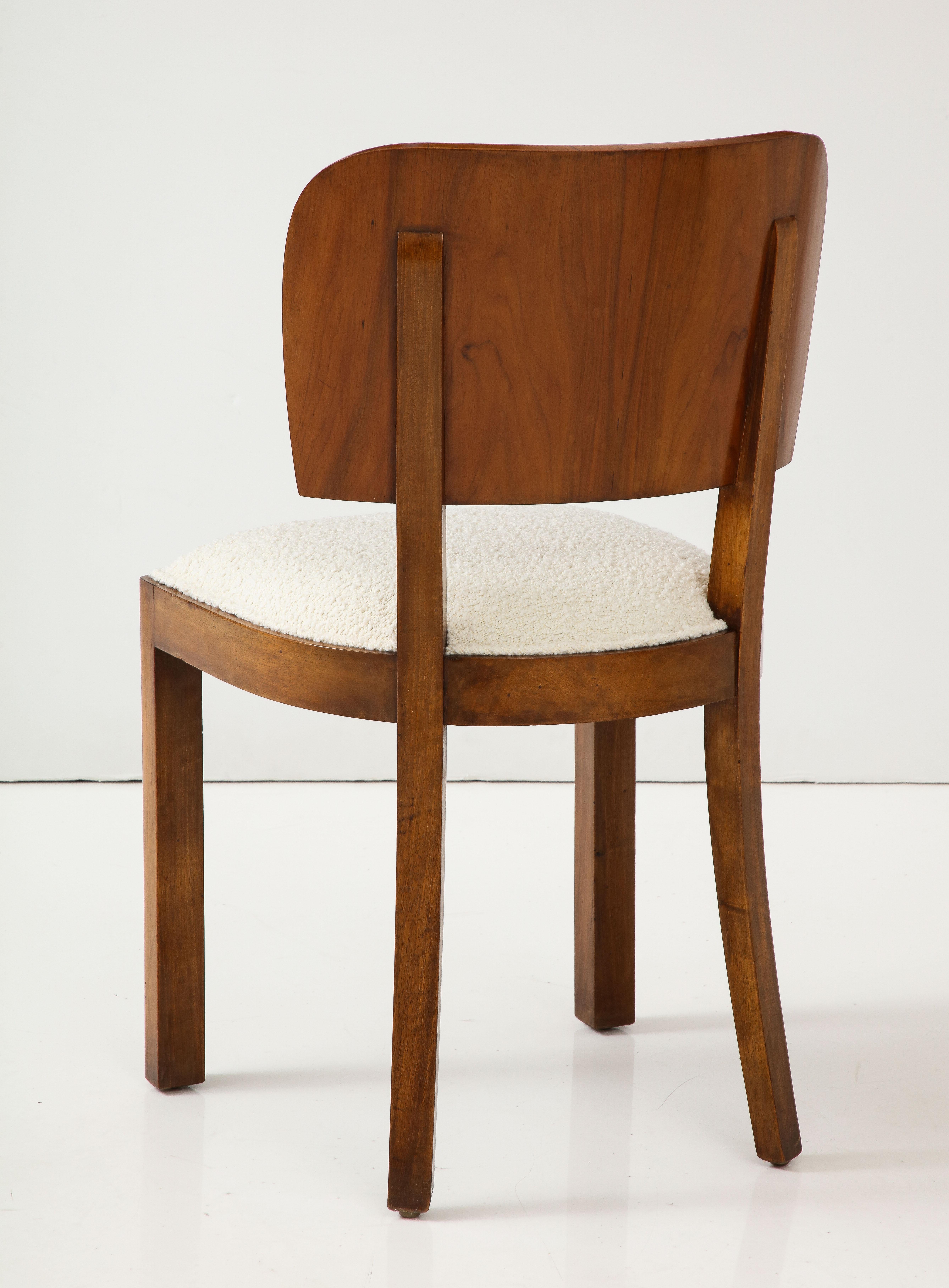 Italian Art Deco Set of Eight Burl Wood Dining Chairs, Italy, circa 1940   For Sale 1