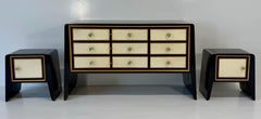 Italian Art Deco Set of Dresser and Nightstands by Paolo Buffa, 1940s