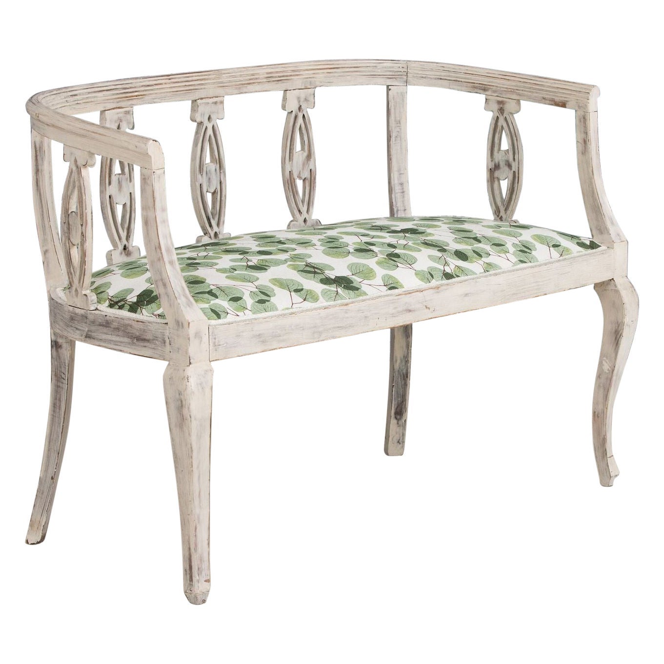 Italian Art Deco Settee Bench in Original Paint, Circa 1920 For Sale