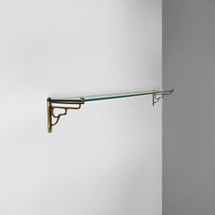 Italienisches Art-Déco-Regal aus Glas und Messing, 1930er Jahre