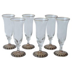 Italian Art Deco Sherry Drinking Glasses with Enamel Decorations, Italy 1930s