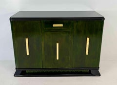 Credenza Art Deco italiana, anni '30, attr. Valabrega, Greene & Greene e Foglia d'oro