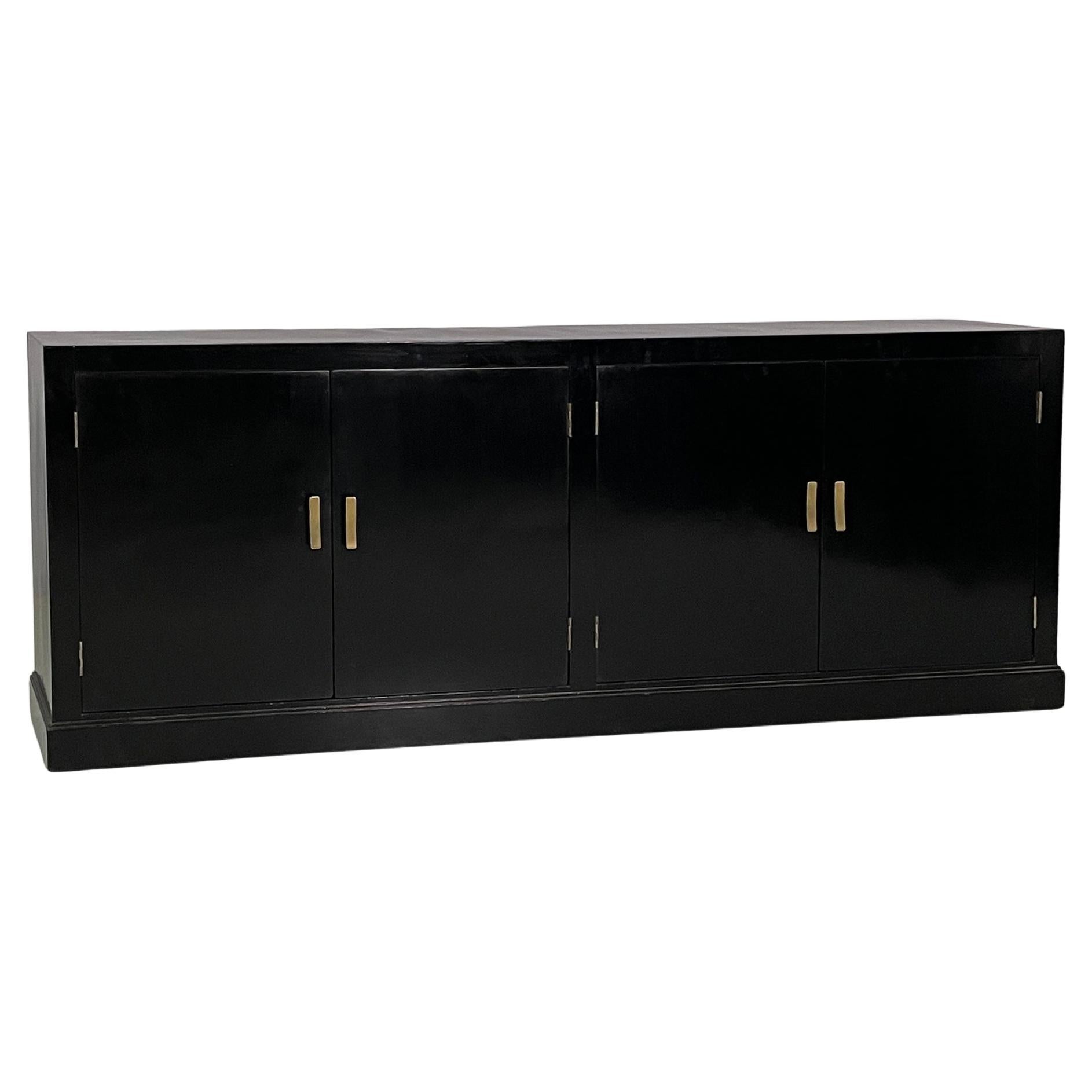 Italian Art Deco sideboard in black wood, 1930s