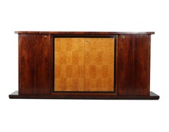 Italian Art Deco Sideboard in Rosewood and Bird's-Eye Maple