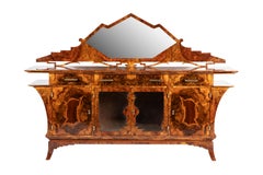 Italian Art Deco Sideboard in Walnut Burl, 1930s