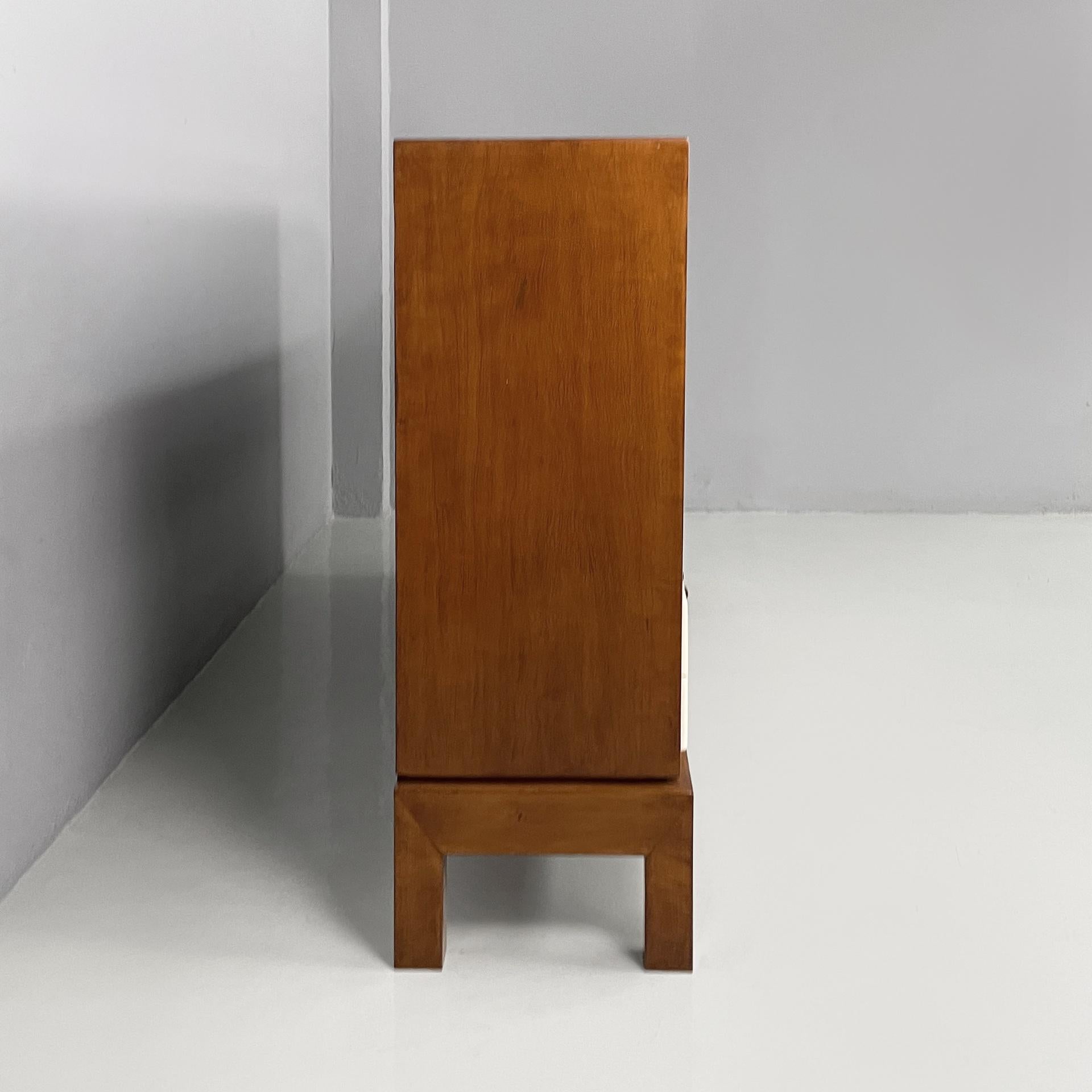 Mid-20th Century Italian Art Deco sideboard in wood, brass and glass, 1940s For Sale