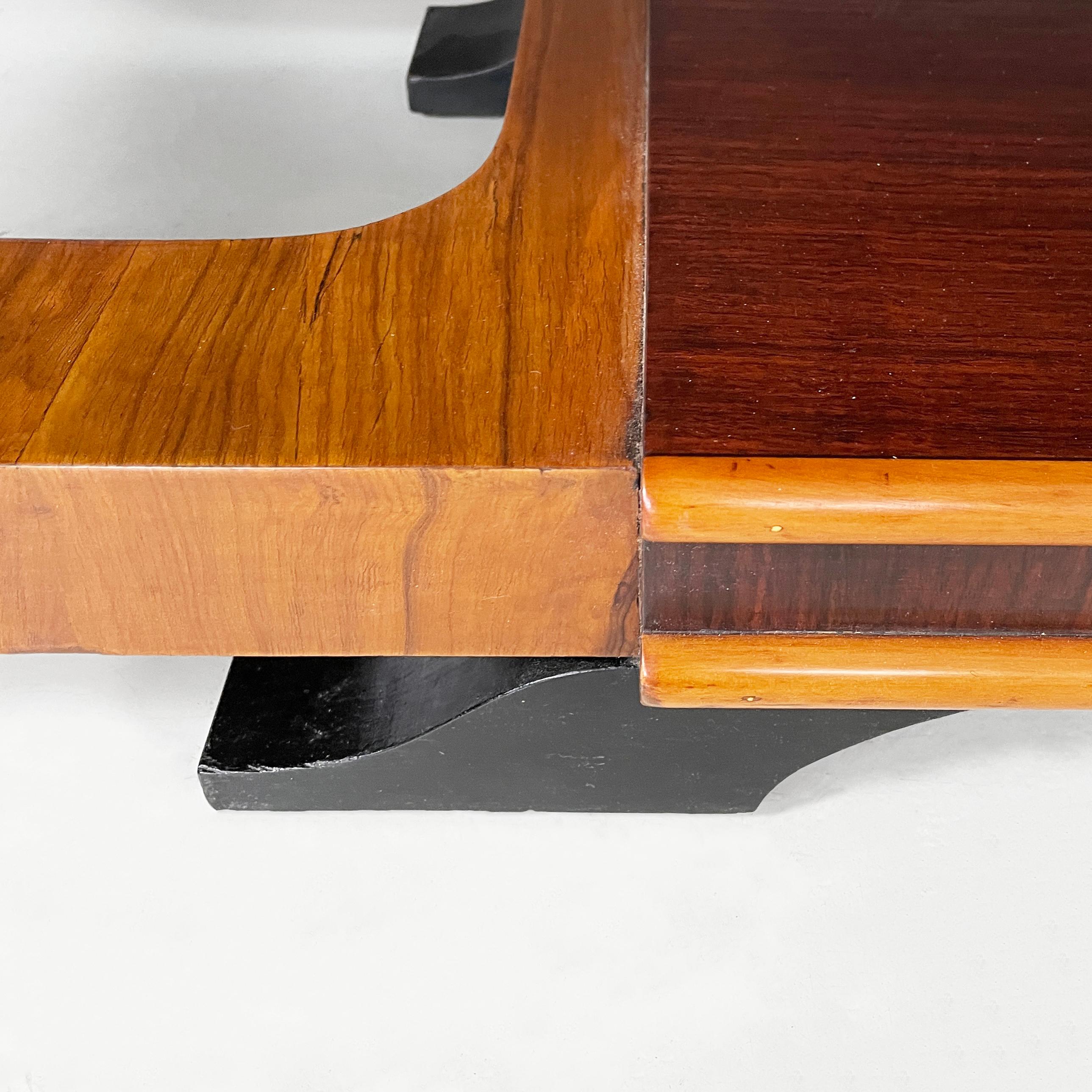 Italian Art Deco Sideboard in wood with metal handles, 1920s in vendita 13