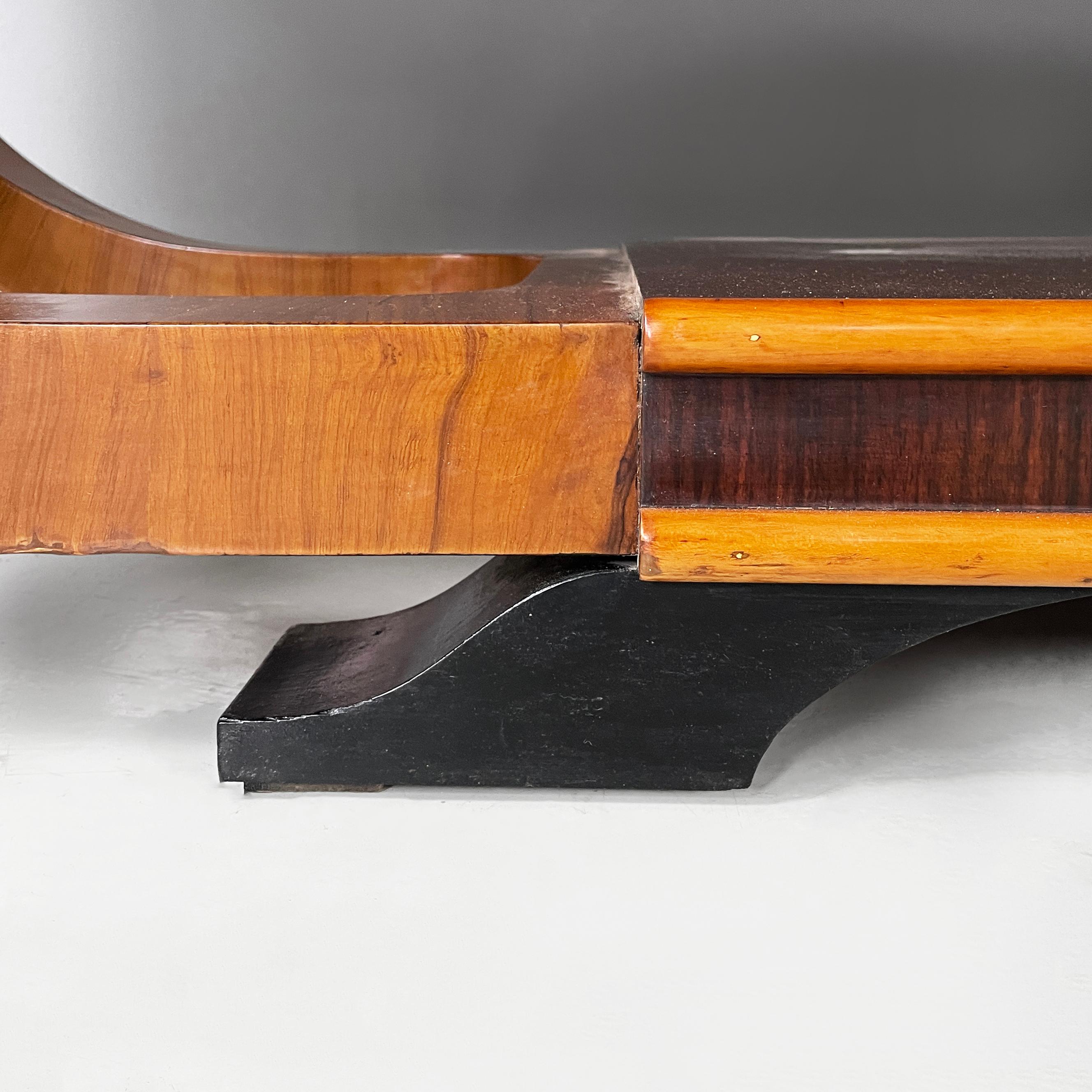 Italian Art Deco Sideboard in wood with metal handles, 1920s in vendita 14