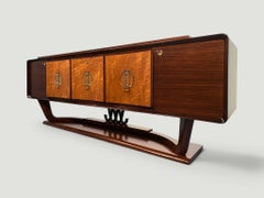 Italian Art Deco Sideboard with Bar Cabinet Attributed to Osvaldo Borsani, 1940s