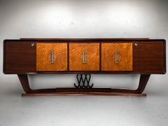 Italian Art Deco Sideboard with Bar Cabinet Attributed to Osvaldo Borsani, 1940s