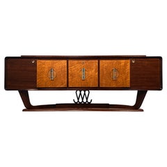 Italian Art Deco Sideboard with Bar Cabinet Attributed to Osvaldo Borsani, 1940s