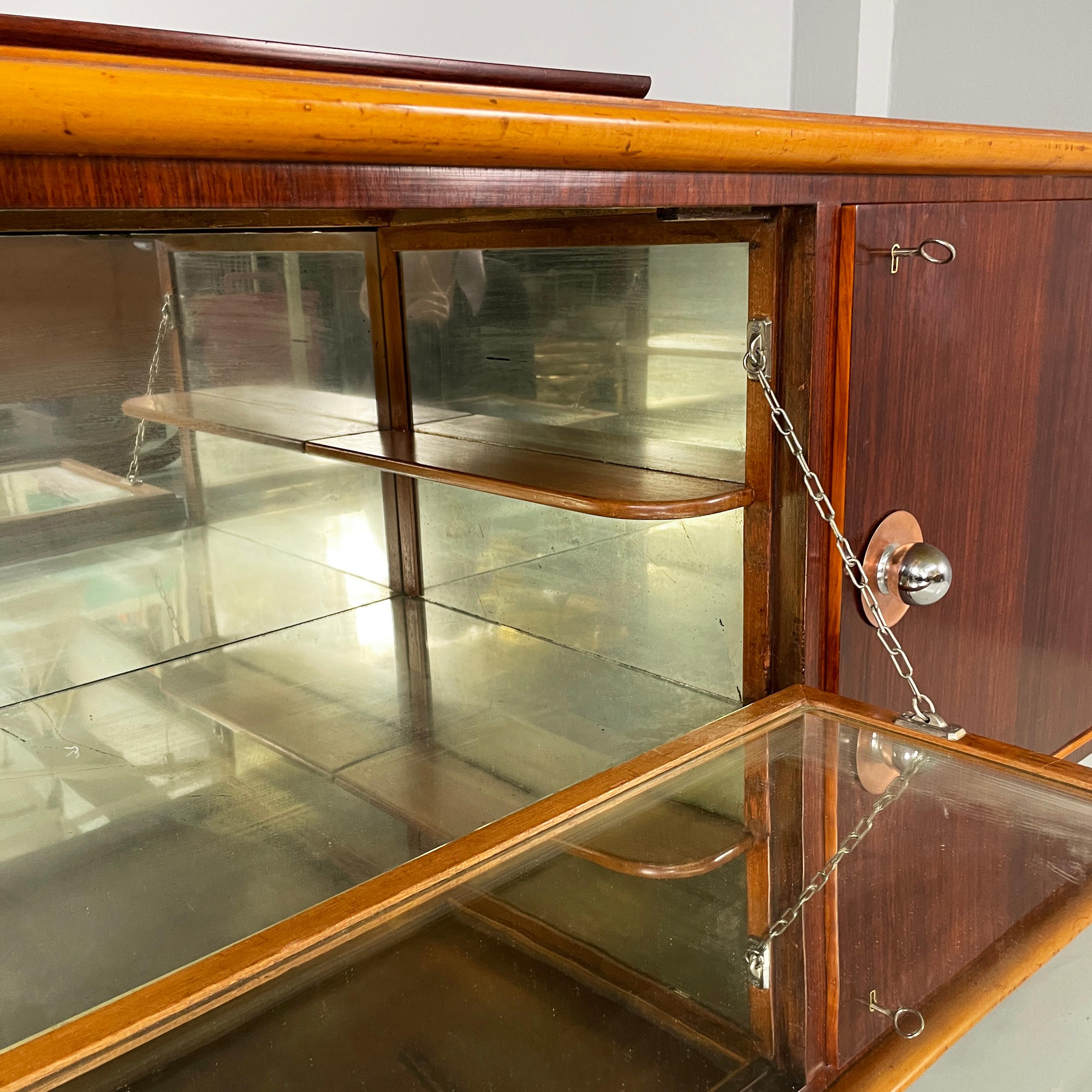 Italian Art Deco Sideboard with bar compartment in wood, 1920s in vendita 6