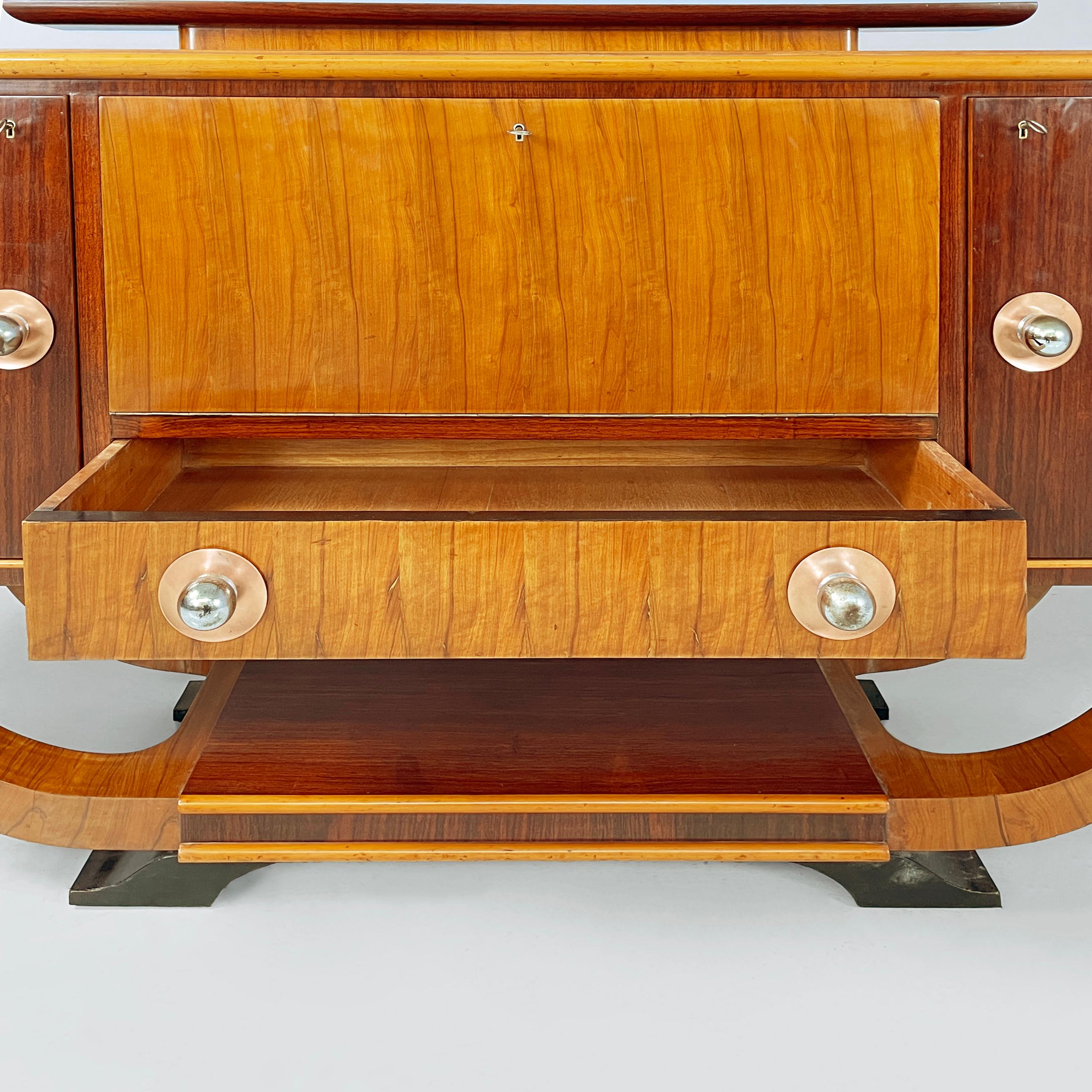 Italian Art Deco Sideboard with bar compartment in wood, 1920s in vendita 11