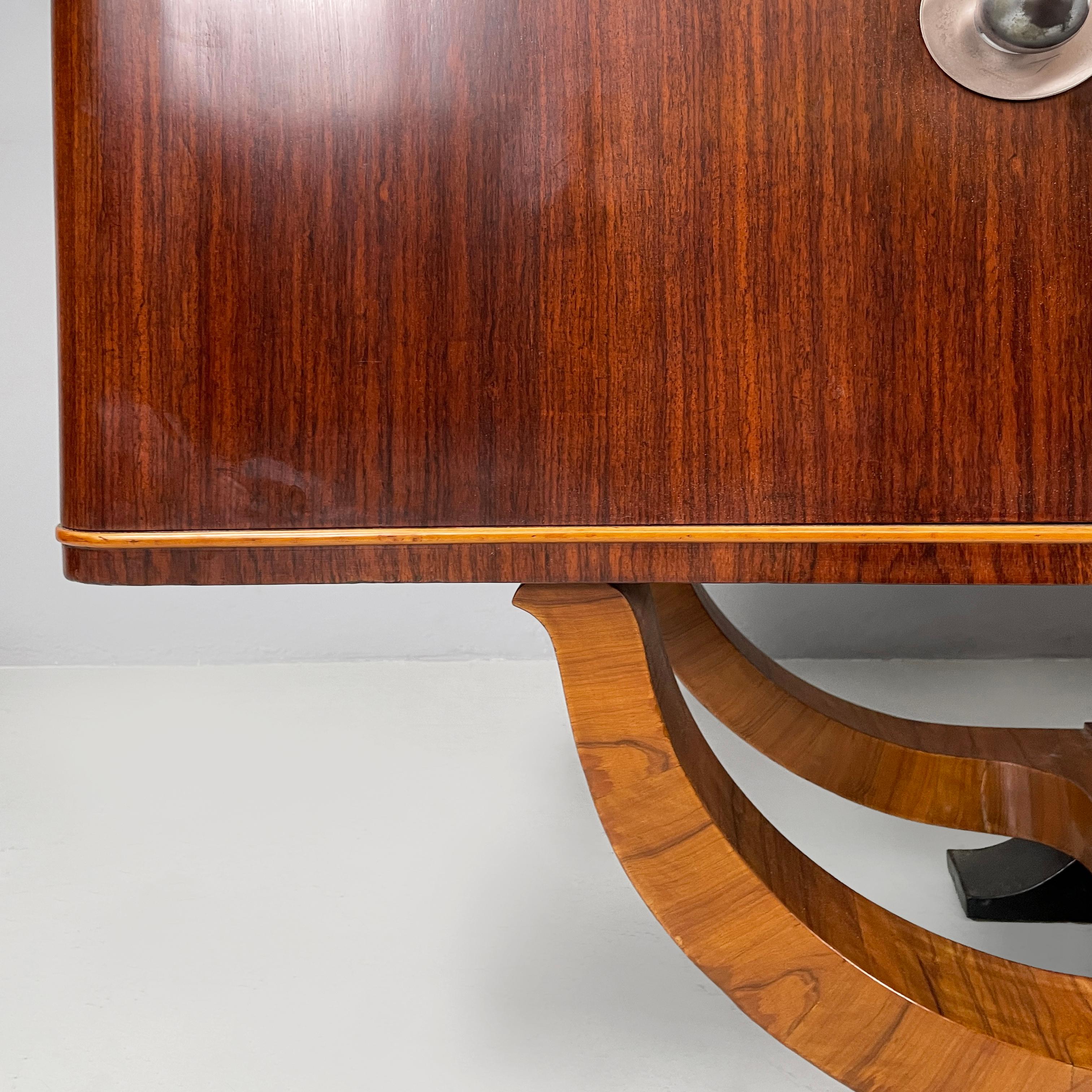 Italian Art Deco Sideboard with bar compartment in wood, 1920s in vendita 12