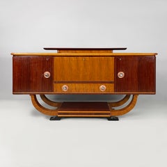 Italian Art Deco Sideboard with bar compartment in wood, 1920s