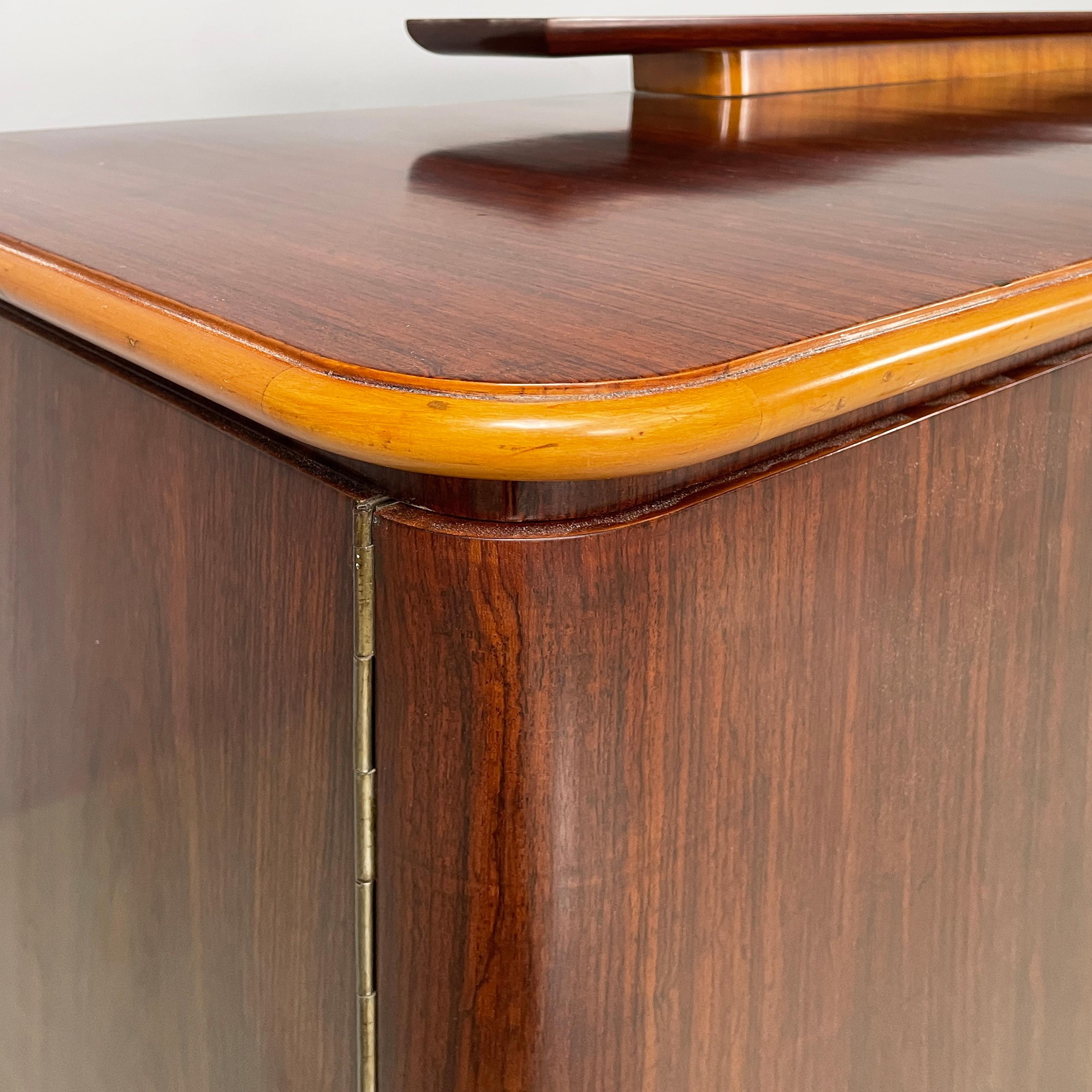 Metallo Italian Art Deco Sideboard with bar compartment in wood, 1920s in vendita
